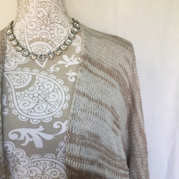 Mossimo // Tan, Cream Chunky Sweater Cardigan M - Picture 2 of 8
